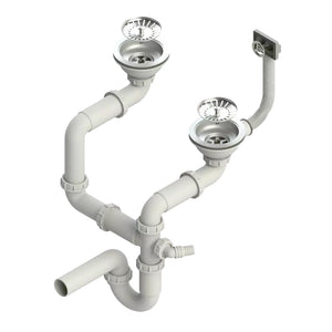 Zweikammer-Siphon – manuell – verchromt